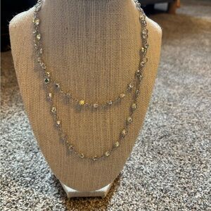 Touchstone Crystal Silver Layered Necklace